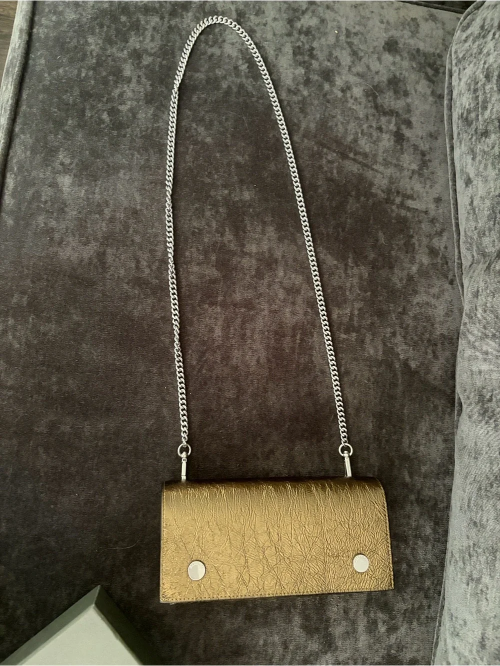 AllSaints Metallic Gold Leather Clutch